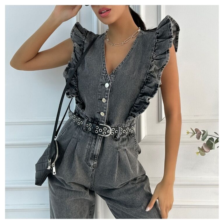 Sleeveless Denim Jumpsuit